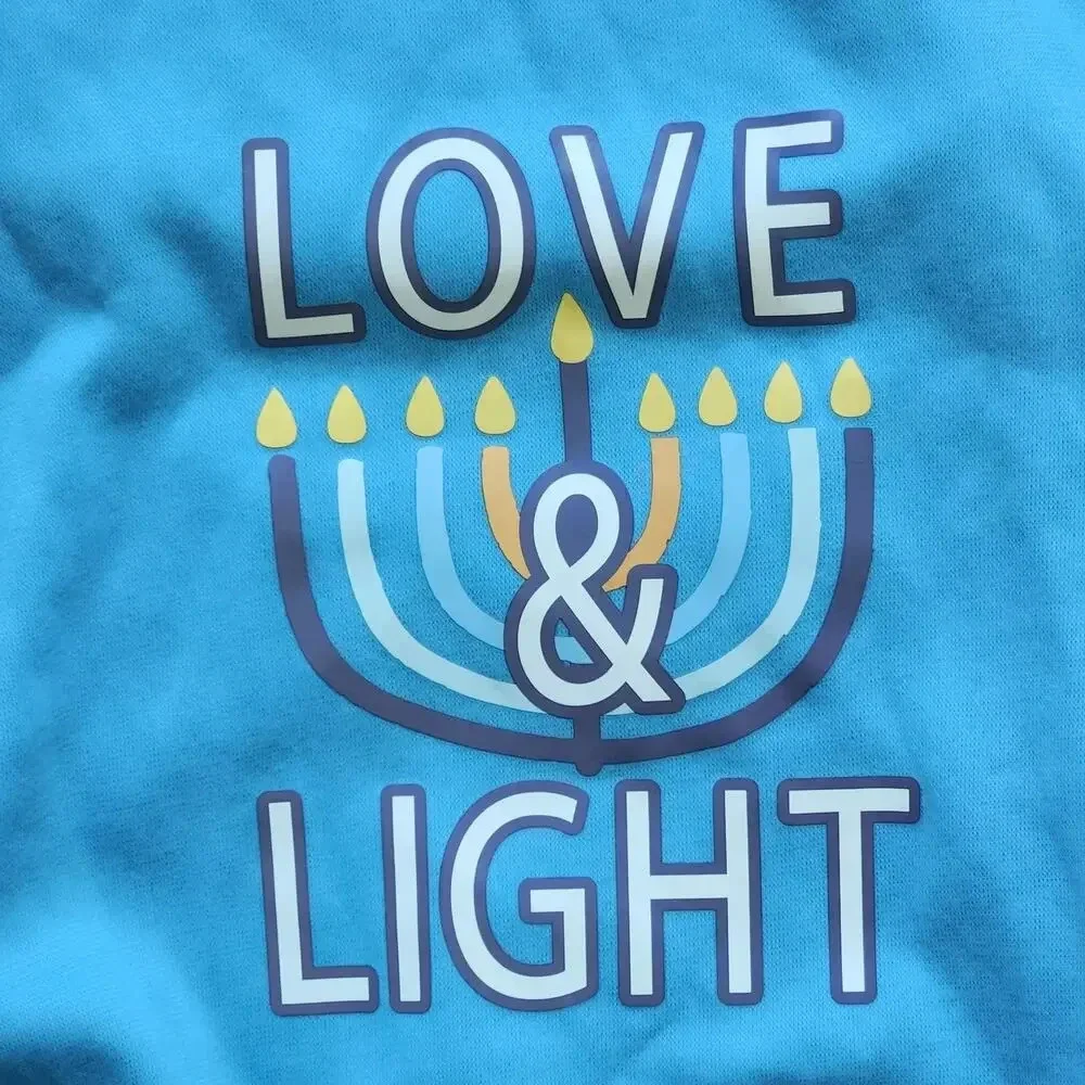 Boots & Barkley Dog Hoodie Hanukkah Jewish Menorah Blue Jacket